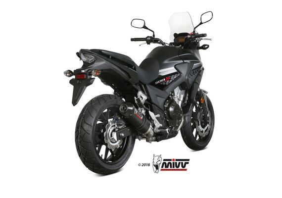 MIVV OVAL EXHAUST SLIP-ON HONDA CB 500 X 2017-2021 CARBON