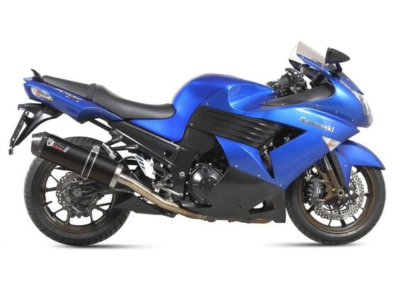 MIVV OVAL EXHAUST SLIP-ONS KAWASAKI ZZR 1400 2008-2011 BLACK