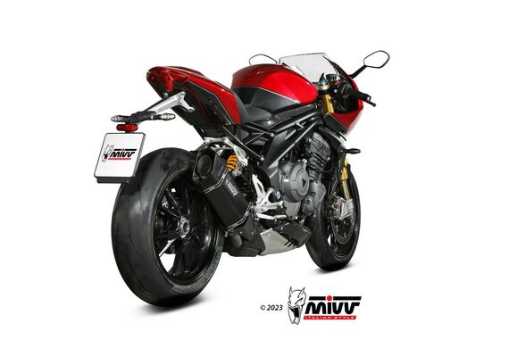 MIVV SR-1 EXHAUST SLIP-ON TRIUMPH SPEED TRIPLE 1200 RR / RS 2021-2024 BLACK TITANIUM